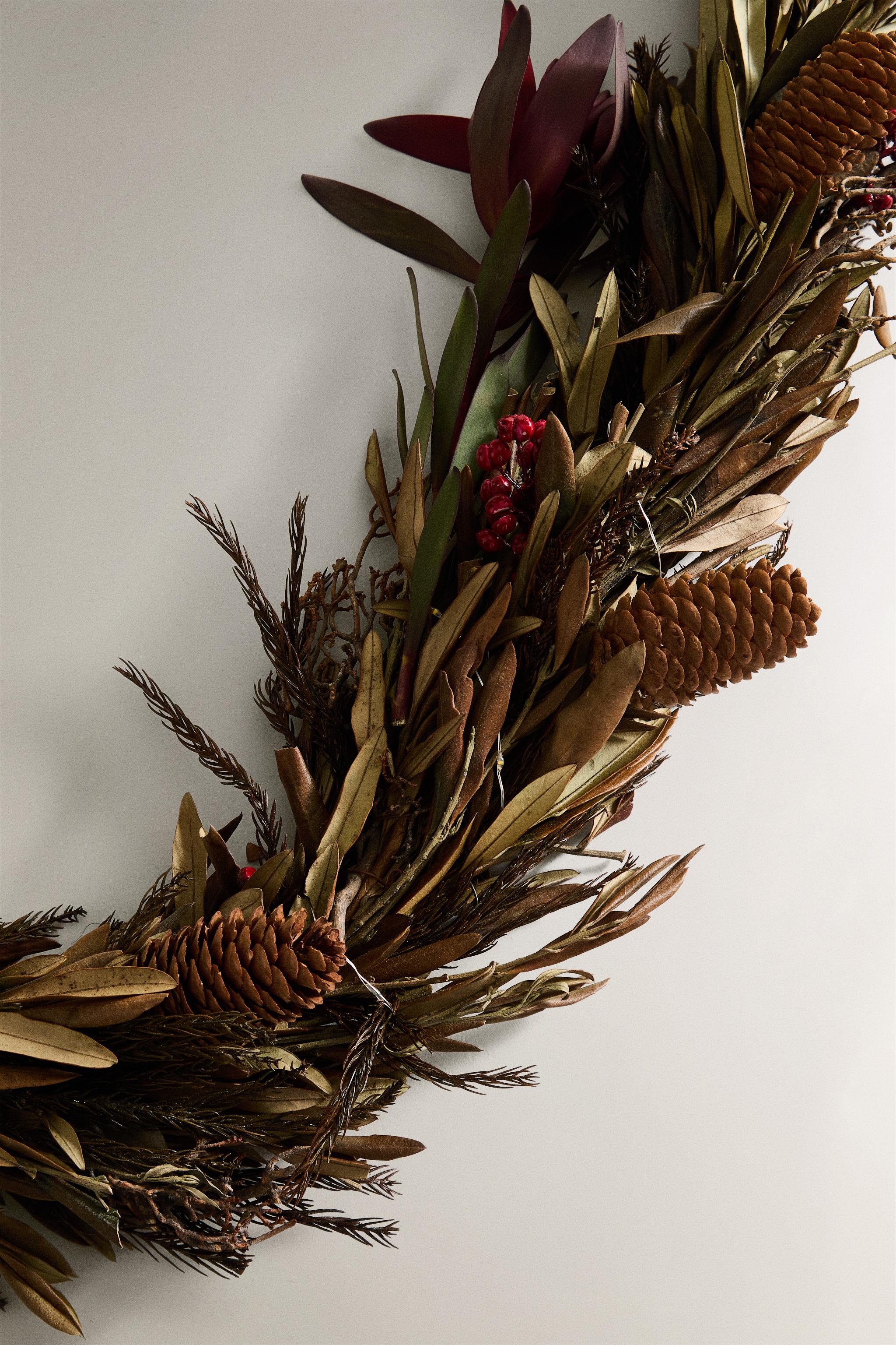 GUIRLANDE FEUILLES OLIVIER LUMIÈRES NOËL